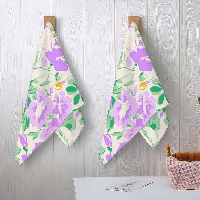 Colorful Bird Hand Towels - 2 Pack, 14.5" X 28",Soft Microfiber Polyester Towel Set with Watercolor Birds Pattern,for Fun Bathroom Kitchen Spa Hotel Decor Gifts Nature-Inspired Look