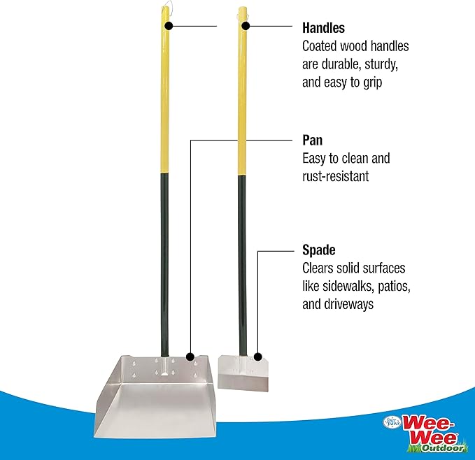 Four Paws Wee-Wee Pooper Scoopers for Dogs l Outdoor Rake l Spade & Pan l Pooper Scooper Set
