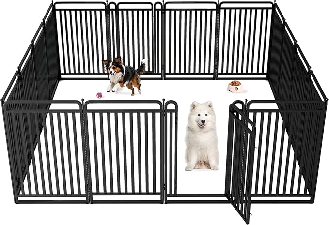 New Thickened Version Dog Playpen, 40 Inch Dog Fences for The Yard, Portable Outdoor Dog Playpen for Large/Medium/Small Dogs, Foldable Metal Dog playpen, with Doors (16 Panels, 40 Inch)
