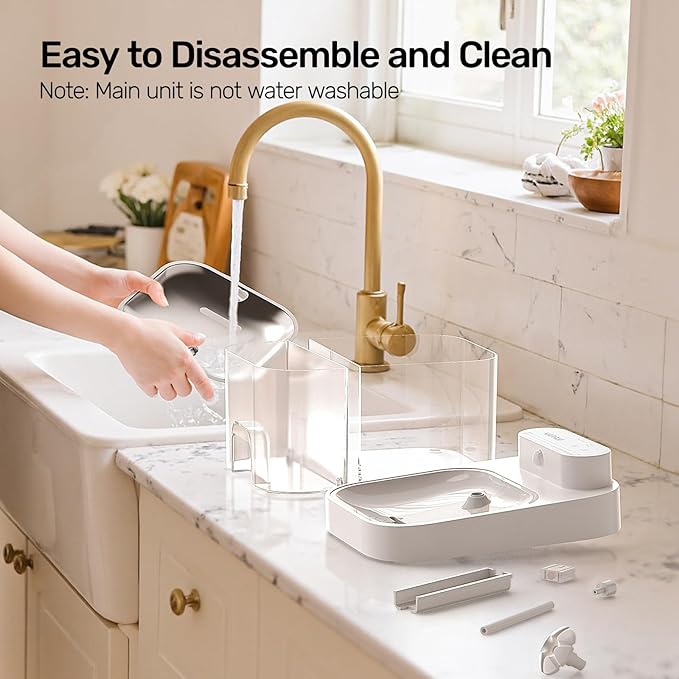 2026 Latest Cat Water Fountain, No Filter Cotton, App Monitoring Wastewater Separation Wireless Pet Fountain, 5000mAh Battery & Plug-in, 3L/101oz Water Dispenser for Cats Indoor, 2.4G Wi-Fi