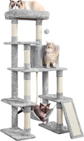 Yaheetech Cat Tree Cat Tower, 63in Multi-Level Kitten Tree for Indoor Kitty, Pet Condo Furniture with Scratching Posts, Large Top Perch, Hammock, Tall Climbing Stand for Kitty Play