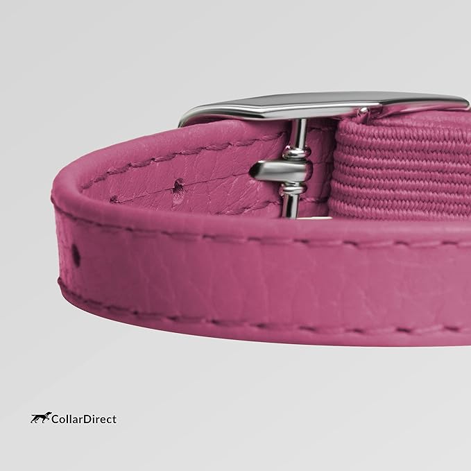 CollarDirect Leather Cat Collar with Removable Bell (Pink, 6-7 Inch)