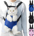 Pet Carrier Backpack, Adjustable Pet Front Carriers for Small Medium Dogs Cats 5-18 Lbs, Legs Out, Dog Cat Carrier Backpack for Hiking,Camping,Traveling,Cycling (Blue, Medium（Fit:5-10lb）)