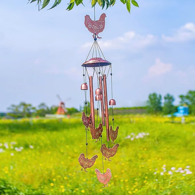 Chicken Wind Chimes for Outside,Chicken Gifts for Women/Men/Sympathy/Memorial Gifts/Birthday Festival Metal windchimes Outdoors/Indoors,Patio,Garden Decor,Home,Yard