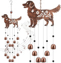 24 Inch Metal Wind Chimes Decor for Outside Garden Birthday Gift for Women Men Bronze Windchimes Pet Memorial Gift with 12 Bell for Patio Yard Lawn Housewarming Front Yard(Golden Retriever)