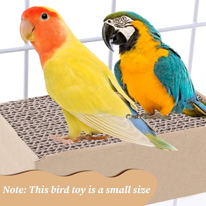 Paper Bird Perches Stand Platform Bird Chew Toy Parrot Cage Perch Cardboard Platform Birds Paw Grinding Stand Parrot Playground Exercise Toys Resting Platforms Stands for Small to Medium Sized Birds