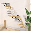 Cat Wall Shelves & Stairs - 2PCS Cat Furniture with 2PCS 4 Steps Climbing Shelves & Scratching Perches for Sleeping, Playing