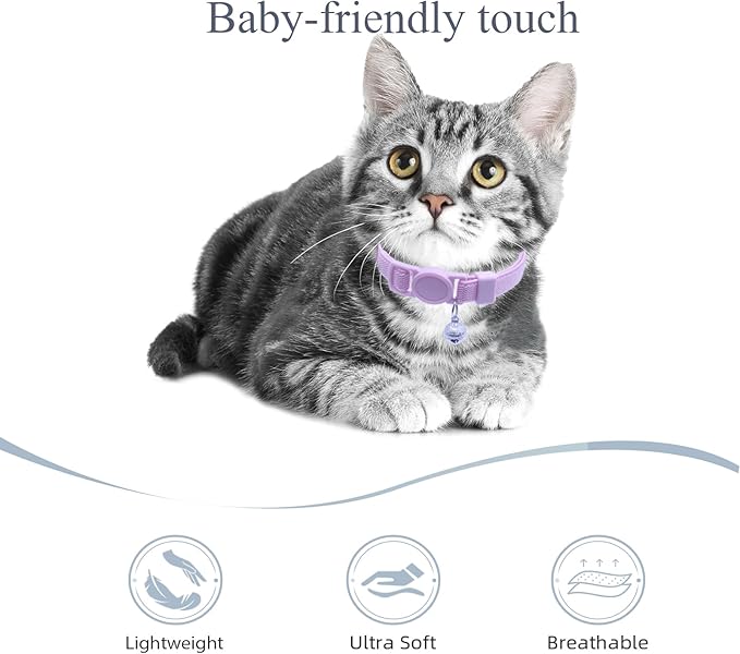 Breakaway Cat Collar with Bell, Safety Buckle Kitten Collar, Elastic Strech Quick Release, Adjustable Lightweight Collars for Girl Boy Cats, Pet Supplies, Accessories, Gifts Pink