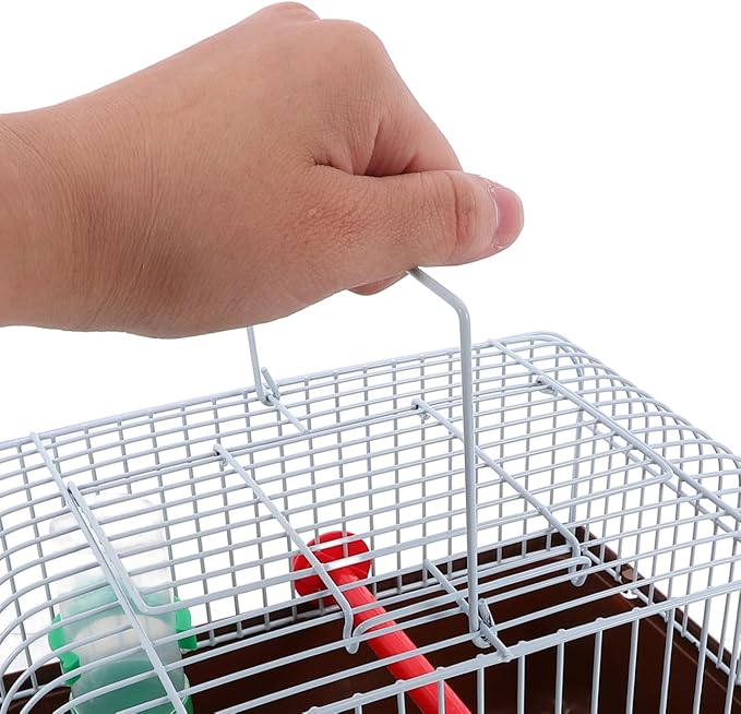 BESPORTBLE Portable Bird Cage for Lovebirds Spacious Travel Carrier with Perch Food Box Waterer Lightweight Convenient Cage for Parrots Small Pets for Outdoor Use