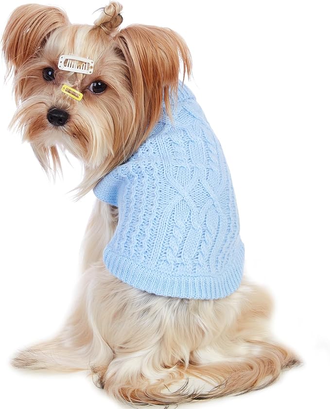 Stretchy Cat Sweater - 17 Colors & 6 Sizes | Snug Winter-Ready Knit for Boy/Girl Cats & Kittens(Blue, X-Small)