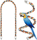 iplusmile Bird Rope Perch Swing & Climbing Toy - 40-Inch Extra Long Soft Spiral Colorful Cotton Rope for Parrots Cockatiels Parakeets Budgie Cage Accessories