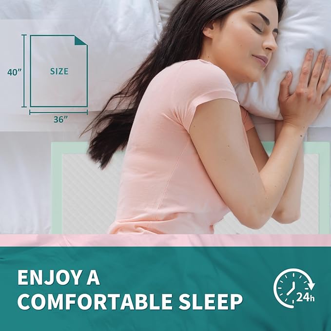 Disposable Bed Pads 40x36 Inch (40 Pack) - Extra Large, Super Absorbent Underpads for Adults & Pets, Waterproof Incontinence Pads, Mattress Protector [100x91CM]