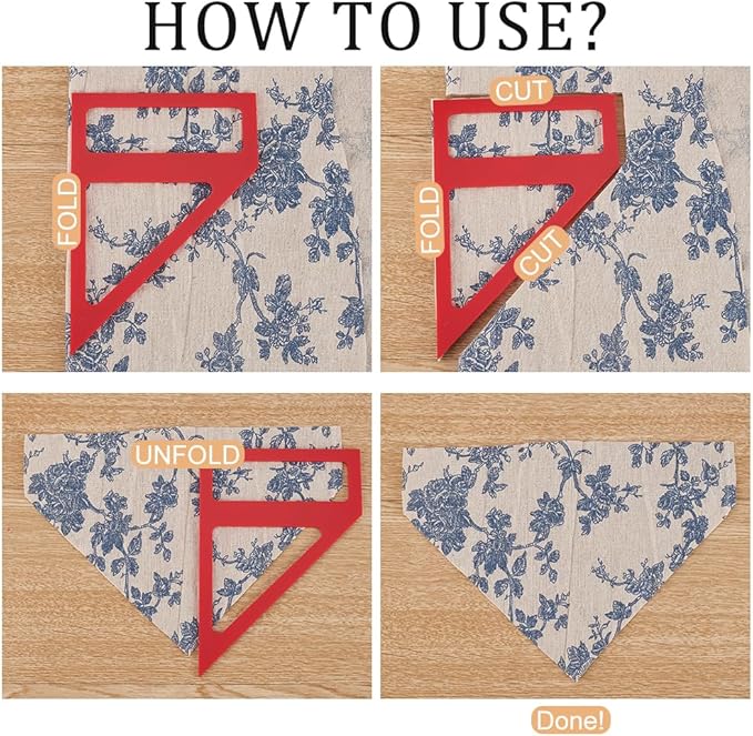 OLYCRAFT 4Pcs 4 Sizes Dog Bandana Sewing Template Set 5/5.5/6/7.5 inch Long Reversible Trapezoid Template Quilting Acrylic Quilting Template Stencil for Dogs Cats Pets Bib Bandana Headscarf Making