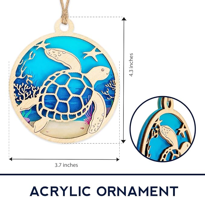 Sea Turtle Ornament, Turtle Ornament 2025, Unique Turtle Gifts for Women, Coastal Christmas Ornaments, Handmade Ocean Decor, Beach Themed Christmas Ornaments, Special Idea