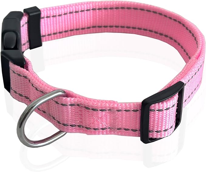 Adjustable Nylon Dog Collar, Reflective Collar 1 Inch 3/4 Inch 5/8 Inch Wide, for Large Medium Small Dogs