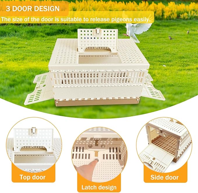 Folding Bird Cage Pigeons Travel Cage Training Cage Release Pairing Cage Plastic Nest Box for Pet Bird Racing Small Animals