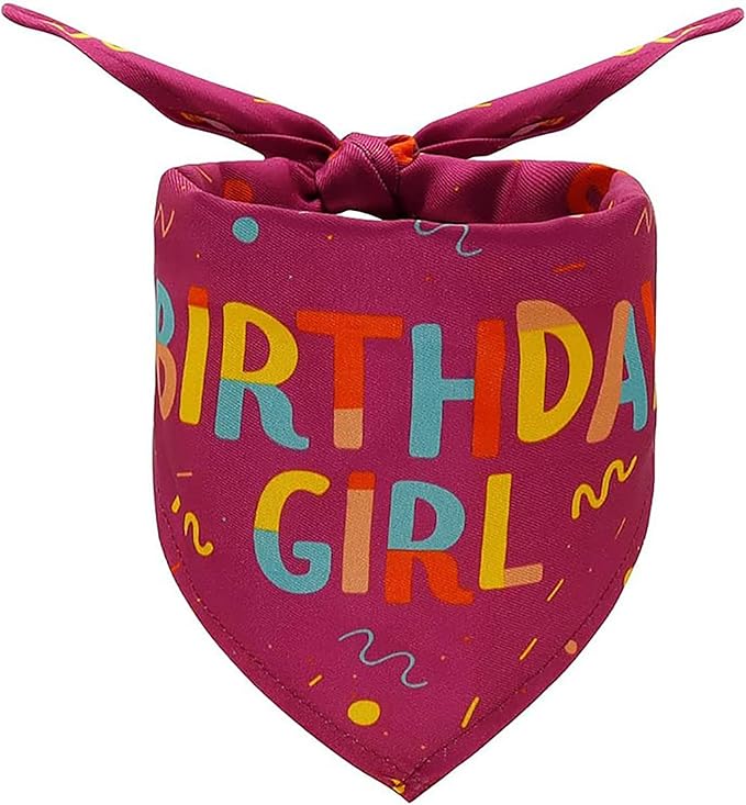 Dog Birthday Party Supplies Dog Birthday Girl Bandanas Party Pet Supplies Triangle Scarf Accessories and Decoration for Small Medium Large Dogs