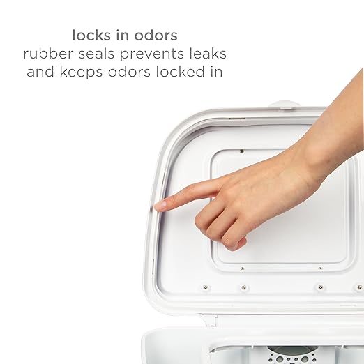 Ubbi Stainless Steel Venti Diaper Pail, Odor Locking, No Special Bag Required, Award-Winning, Registry Must-Have, White