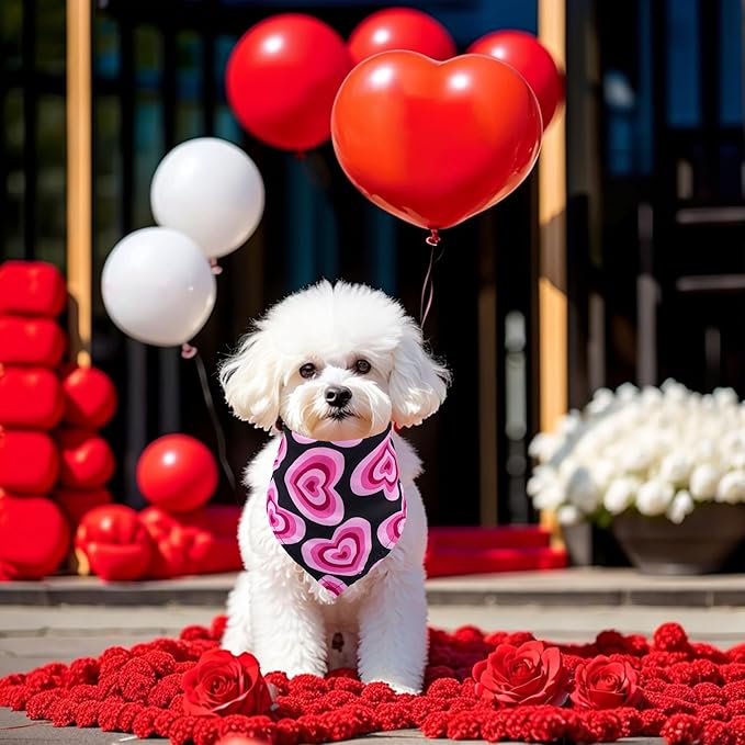 30 Pack Valentines Day Dog Bandanas Bulk for Small Dogs Kittens Breed 18 Inch Adjustable Valentine's Day Dog Bandanas XS Scarves Party Grooming S