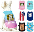 Custom Dog Shirt with Name Photo Text Logo Personalized Dog Pullover Shirts Customized T Shirt Clothes Gifts for Small Medium Large Dogs Cats Pet