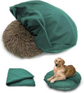 Dog Bed Cover Waterproof Replacement Machine Washable Covers for 44x44 Inch Dog Bed Heavy Duty Scratch Resistant Mattress Protector Pet Bed Round Dark Green Cover Only