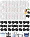 50 Pcs Cat Water Fountain Filters for Veken 95oz/2.8L, 67oz, 85oz, 135oz Dog Water Fountain Automatic Pet Fountain Dog Water Dispenser 25Pcs Pet Fountain Filter Replacement & 25Pcs Pre-Filter Sponges
