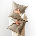 Pack of 2 Leather Throw Pillow Covers, Modern Boho Decorative Thickened Abrasion Luxury Floor Cushion Cover, for Home Decor Sofa Couch Bed Office Cafe Pillow Covers 24x24 Olive Green