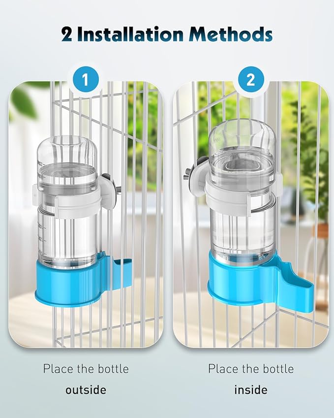 Pawfly Bird Water Dispenser, Automatic Water Feeder, Plastic Bird Cage Dispenser, Blue Parrot Waterer for Parakeet Cockatiel Budgie Lovebirds (Not Fit for Food Feeding)