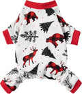 Fitwarm Reindeer Dog Christmas Pajamas, Winter Doggy Clothes for Small Dogs Boy Girl, Fleece Dog Onesie with Feet, Holiday Pet Outfit, Black, White, Red, Small