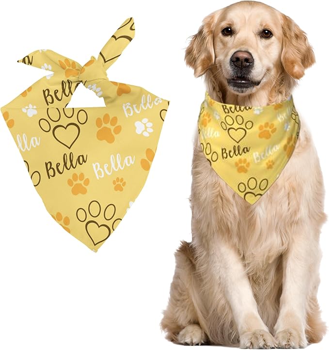 Custom Pet Scarf Personalized Dog Bandana with Name Personalized Add Your Text Bibs Triangle Head Scarfs Gift for Small Medium Large Dogs Cats Baby Puppy Pets Accessories