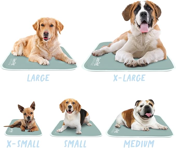 The Green Pet Shop Cool Pet Pad - Medium, Sage Grey - Self-Cooling, Pressure Activated Mat for Dogs & Cats from 21-45 lbs - Non-Toxic Gel, No Water Needed