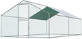 Large Chicken Coop, Chicken Coops for 20 Chickens, Chicken Runs for Yard with Water Poof & UV Resistance Cover, Spire Roof Chicken Coop Run with Double Lockable Doors for Outdoor Backyard