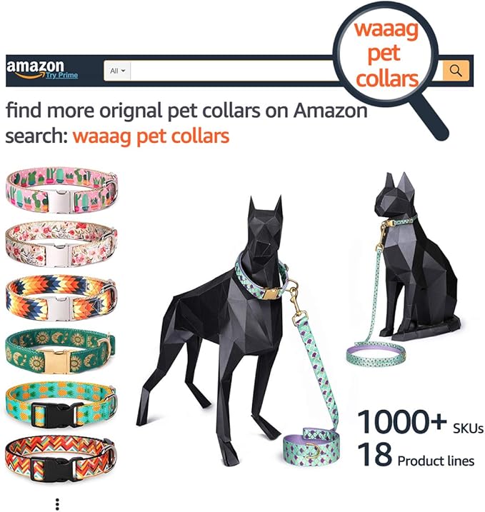 waaag Cat Collars, Gold Moons and Stars Cat Collar, Safety Breakaway Cat Collar, Glow in The Dark (Kitten 6.5"-10" Neck, Black)