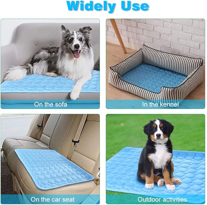 Washable Dog Ice Silk Self Cooling Mat for Indoor & Outdoor Dog Mat with Cooling Pad & Blanket