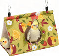 Rypet Winter Warm Bird Nest House - Hanging Hammock Velvet Shed Hut Cage Plush Fluffy Birds Hideaway Sleeping Bed Fuzzy for Parrot Parakeet Cockatiels Budgies Lovebird Medium (Mustard Yellow)