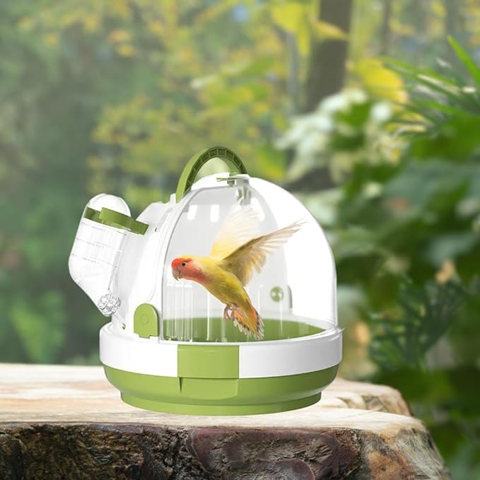 Parrot Travel Cage,Small Animal Carry Case,Breathable Hamster Carrier Cage Bird Cage for Bird Hamster Hedgehog Finches Travel, Green