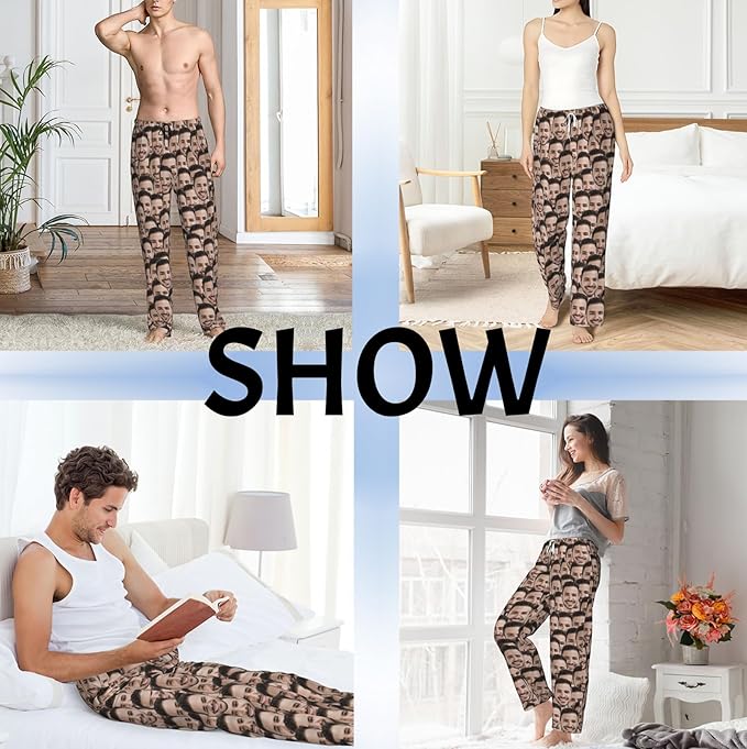 Custom Pajama Pants with Face customized PJ Pants Christmas Valentine gifts for Men Women