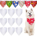 Weewooday 30 Pieces Sublimation Heat Transfer Dog Bandana Triangle Dog Scarf Polyester Pet Bandana DIY Handkerchief Bib for Dogs Puppy