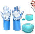 2PCS Dog Washing Gloves and Dog Shampoo Brush, Dog Bath Supplies Dog and Cat Bath Set