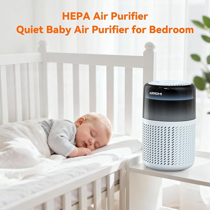 AIRROMI HEPA Air Purifier for Bedroom&Home,Pet Air Purifier for Home Pets,Removes Pet Odor,Cat Litter Smell,Dust,Smoke&Allergies,Quiet Room Air Purifier with Scents,360°Air Cleaner,A2005 Blue