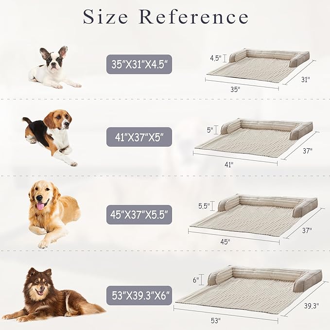 WINDRACING Luxury Dog Couch Bed, Washable Calming Dog Couch Cover, Couch Protector for Dogs, Waterproof Sofa Bed, Pet Bed Mats for Sofa, Pet Sofa Covers （Beige M:35"X31"X4.5"