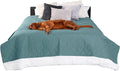 Furhaven Waterproof & Non-Slip Twin Size Mattress Cover Protector for Dogs & Cats, Washable, For Beds, Couches, & Car Seats - Quilted Twill Blanket Mattress Cover - Nile Blue, Small/Twin Size