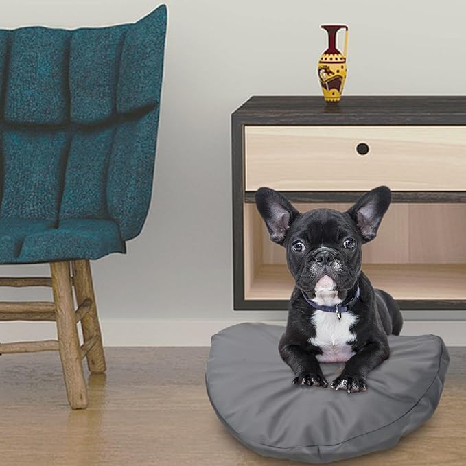 Dog Bed Cover Waterproof Replacement Machine Washable Covers for 36x36 Inch Dog Bed Heavy Duty Scratch Resistant Mattress Protector Pet Bed Round Grey Cover Only