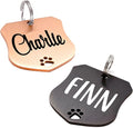 Ultra Joys Dog Tags Personalized for Pets - Hollow Paw Custom Pet ID Tag - Engraved Dog Tag for Small, Large Dogs - Small Badge in Rose