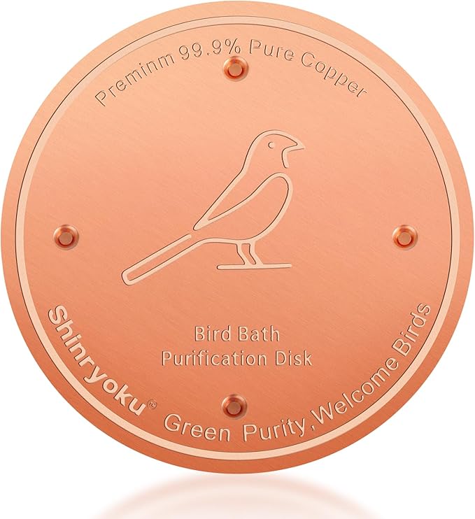 Bird Bath Copper Disk, Premium 99.99% Pure Copper, Less Cleaning Frequency, 0.6mm Pure Copper Cleaning Disk, Bird Bath Accessories, Physical Safe Water Purify Outdoor Bird Bowls