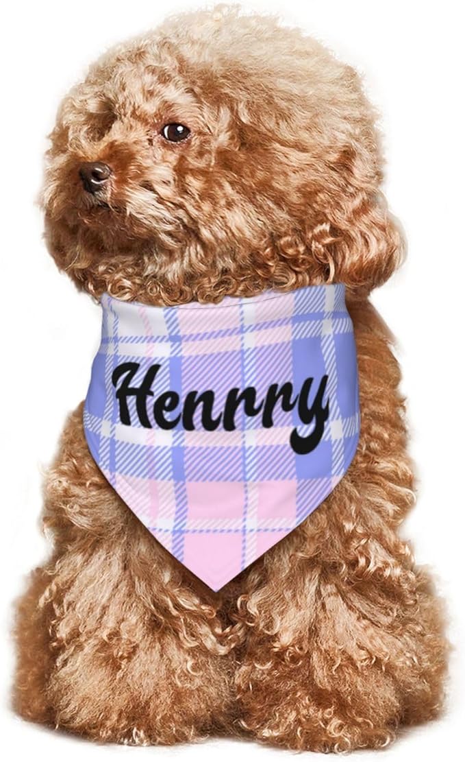 Custom Pet Scarf Personalized Dog Bandana with Name Personalized Add Your Text Bibs Triangle Head Scarfs Gift for Small Medium Large Dogs Cats Baby Puppy Pets Accessories
