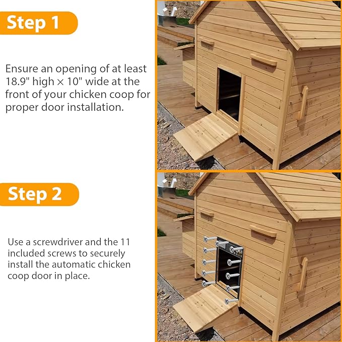 Automatic Pet Door Solar Powered with Timer, Light Sensor, Motion Sensor, LCD Display & Remote Control, Weatherproof Door for Dogs, Cats, Chicken & Rabbits