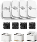 PETLIBRO Cat Water Fountain Filter, 4 Packs Cat Fountain Filter Replacement & Sponges for Dockstream WF106/WF116/WF105/WF115/WF005, 2-Month Set Easy-Swap for PETLIBRO Pet Fountain