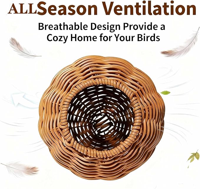 Parakeet Nest Bird Cage Accessories, Chew-Proof Steel Frame & Washable Small Bird Hanging Bed for Lovebirds, Canaries, Budgies 、Lizards, Hamsters(Brown, 6.3"x6.3"x7.5")