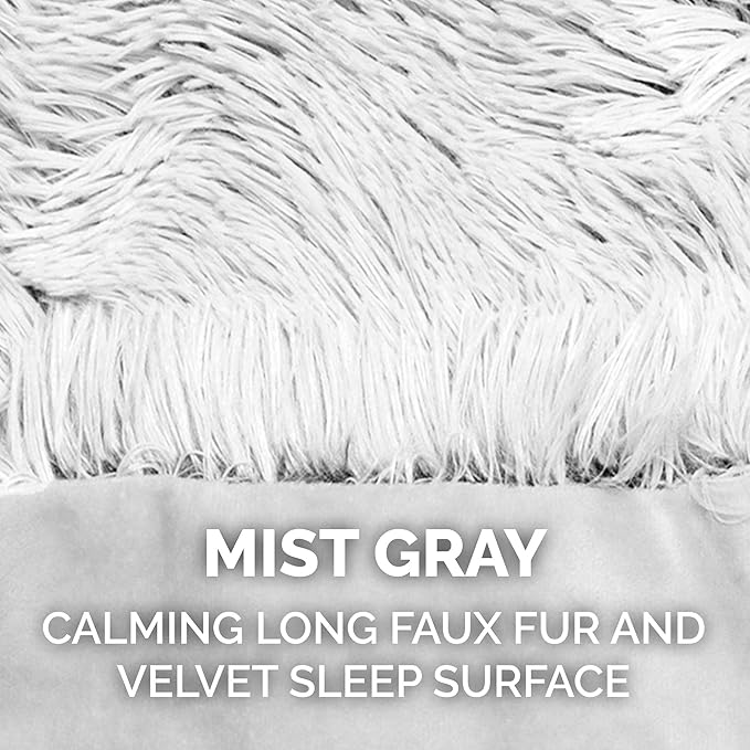 FurHaven Waterproof Throw Blanket For Dogs & Indoor Cats, Reversible Protective Pet Blanket, Extra Large, Long Faux Fur & Velvet, Mist Gray